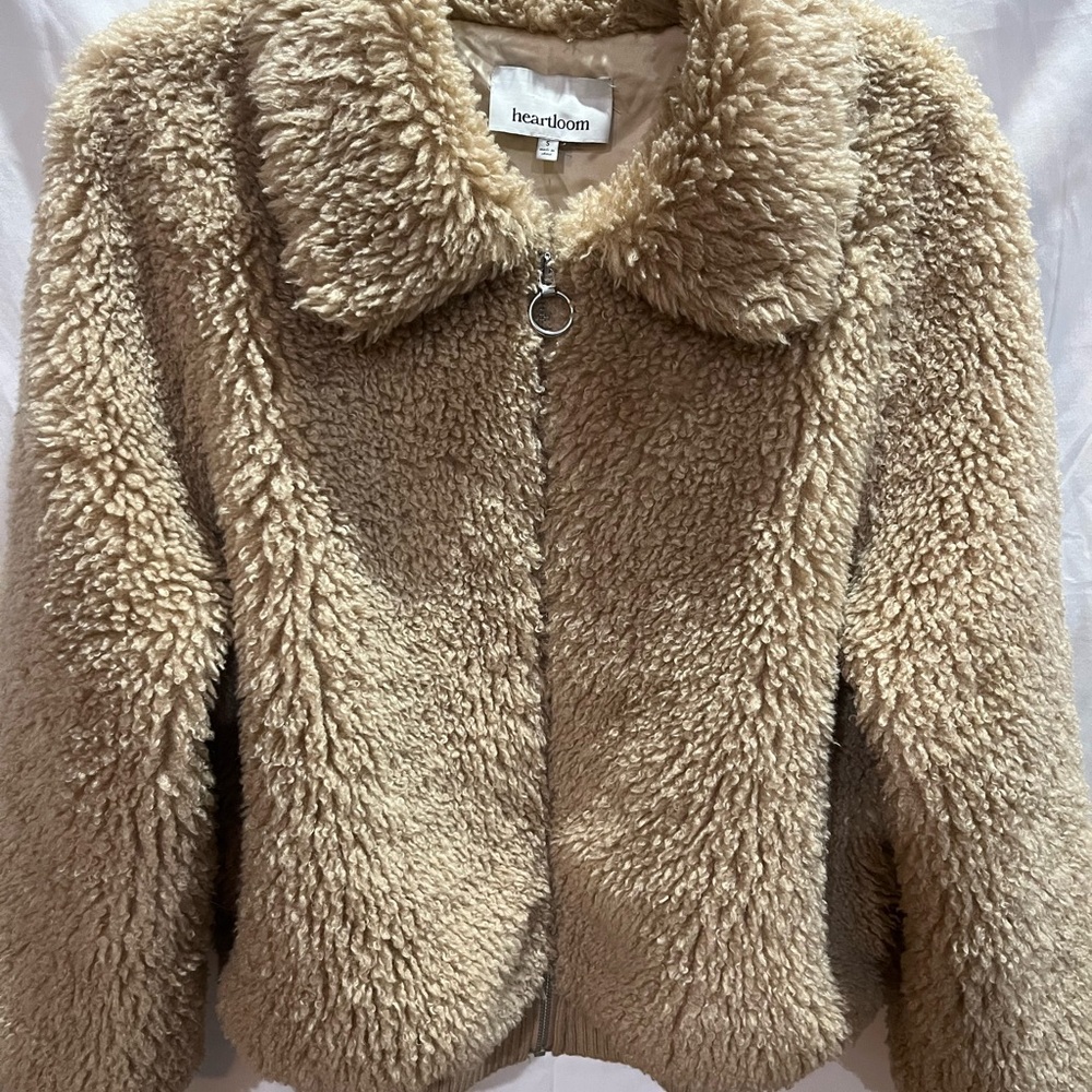Heartloom Tan Faux Shearling Teddy Jacket